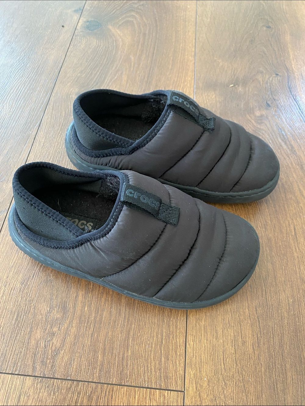 Crocs Classic Puff Moc Black Slip On Closed or Open Heel Cozy Warm J3